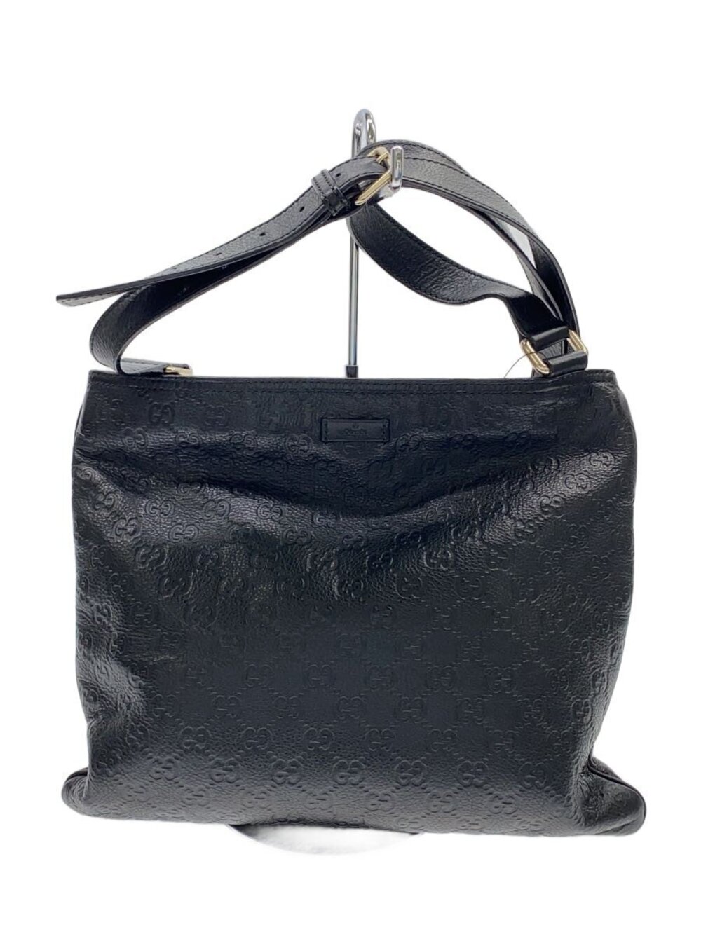 Gucci Shoulder Bag Diamante Leather Black All over